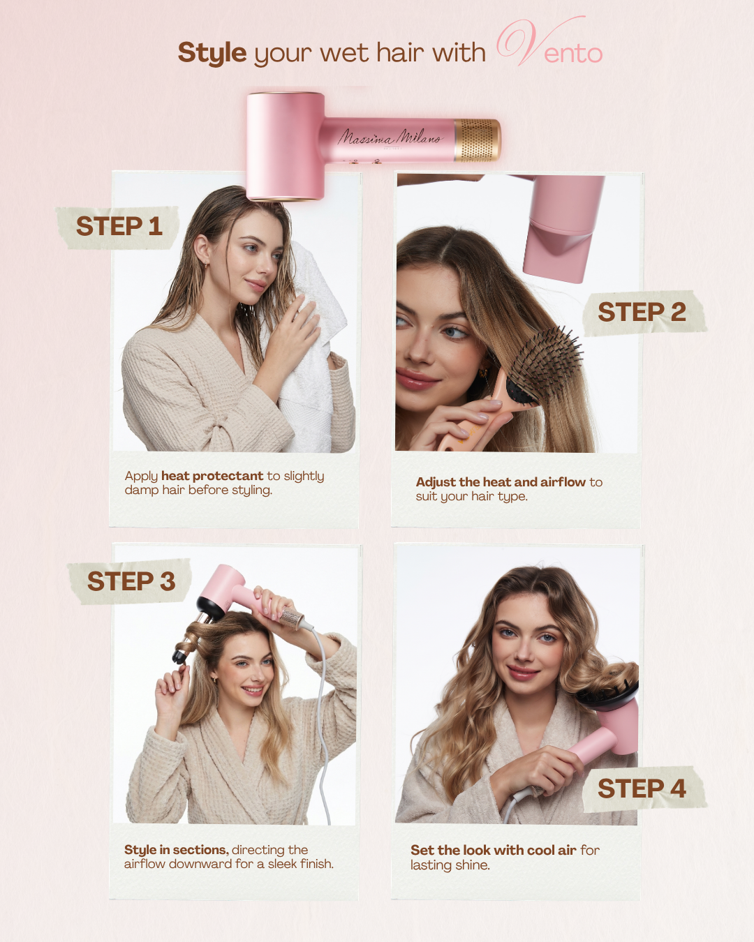 VENTO - Ultra-Quiet High-Speed Hair Dryer