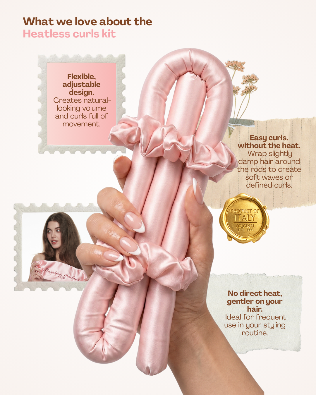 Heatless curl set- 4-piece heatless curls kit