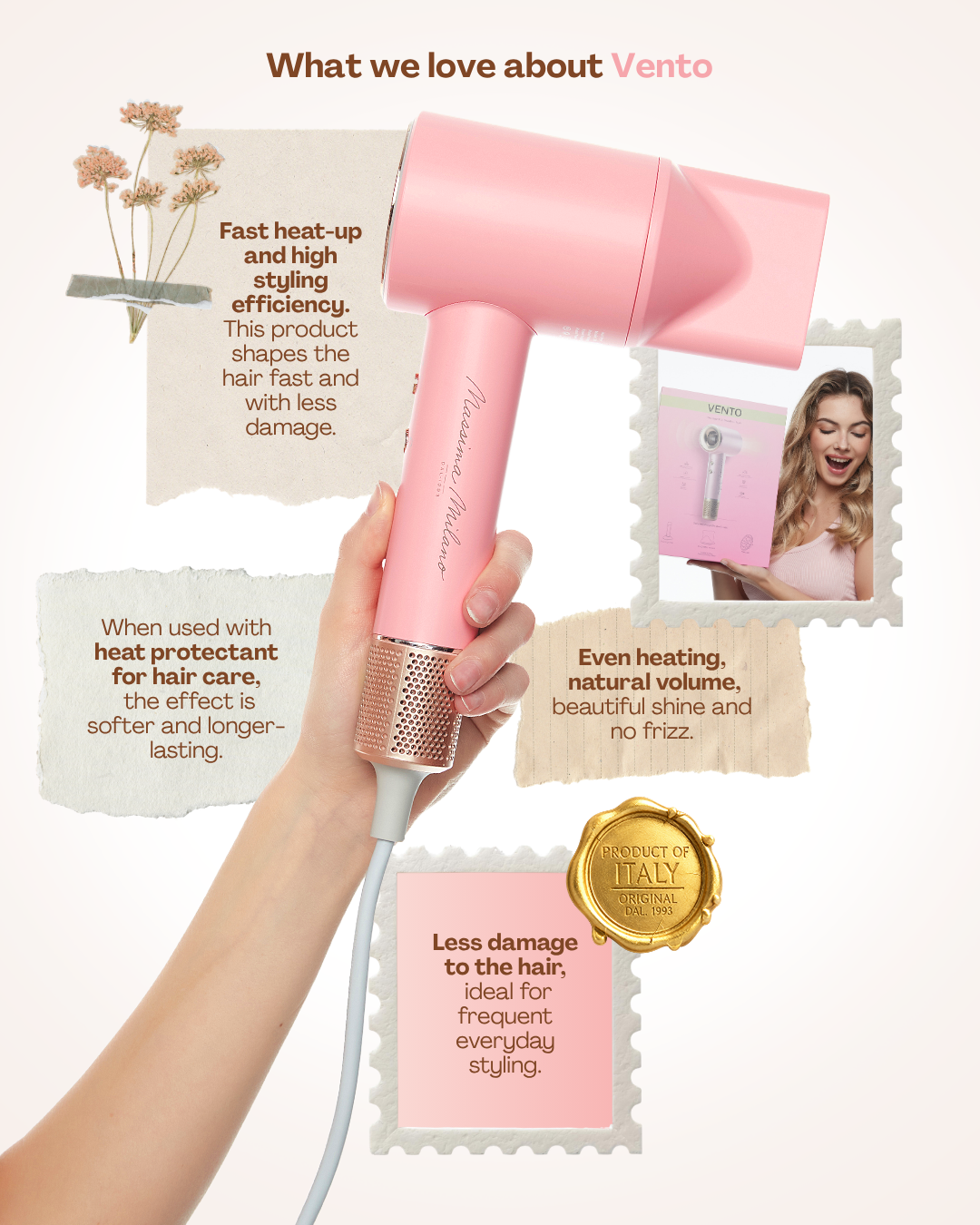VENTO - Ultra-Quiet High-Speed Hair Dryer