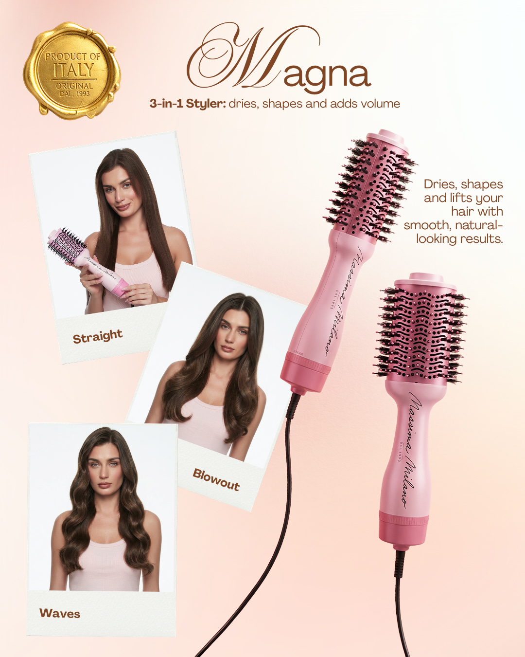 MAGNA - 3-in-1 Curl, Dry & Volume Styler