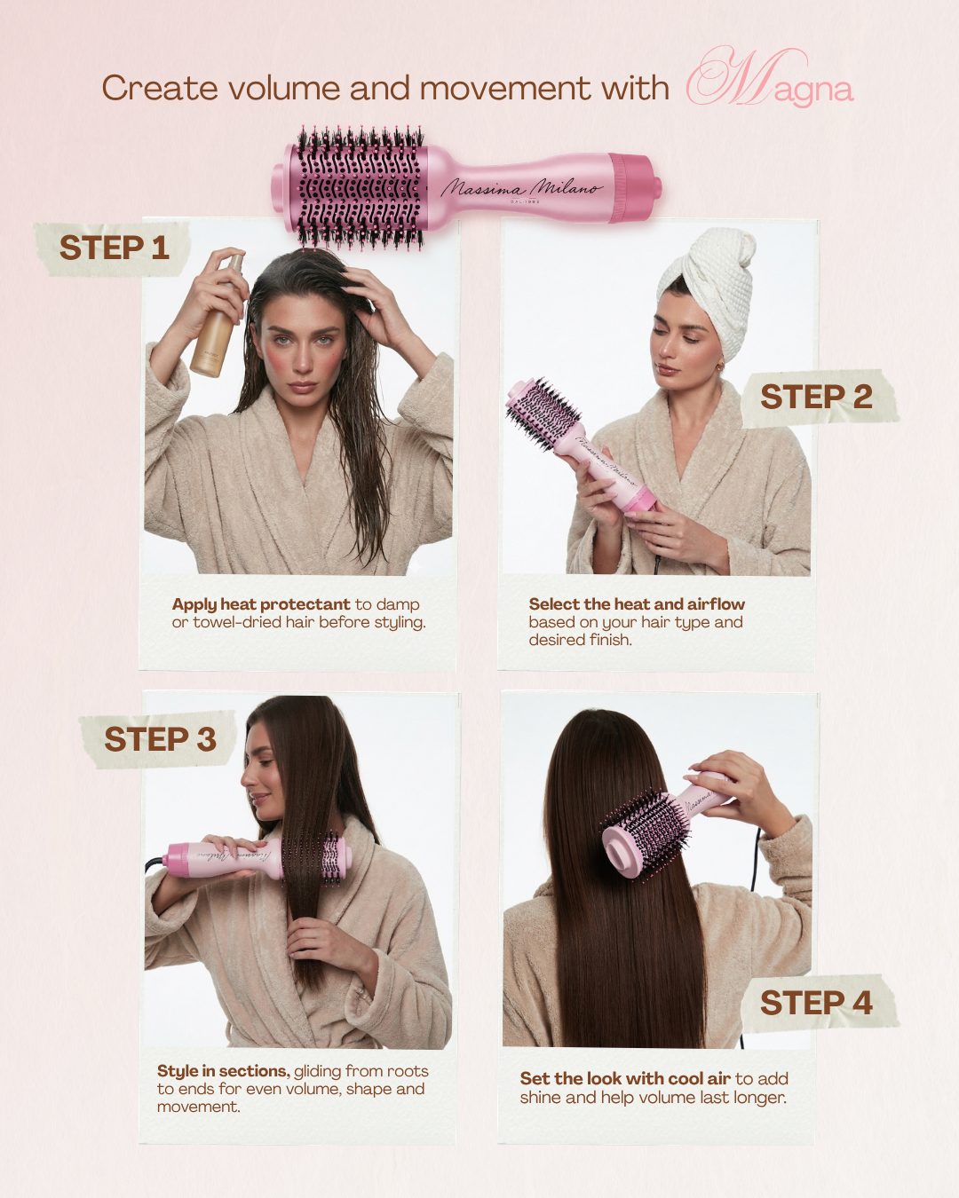 MAGNA - 3-in-1 Curl, Dry & Volume Styler