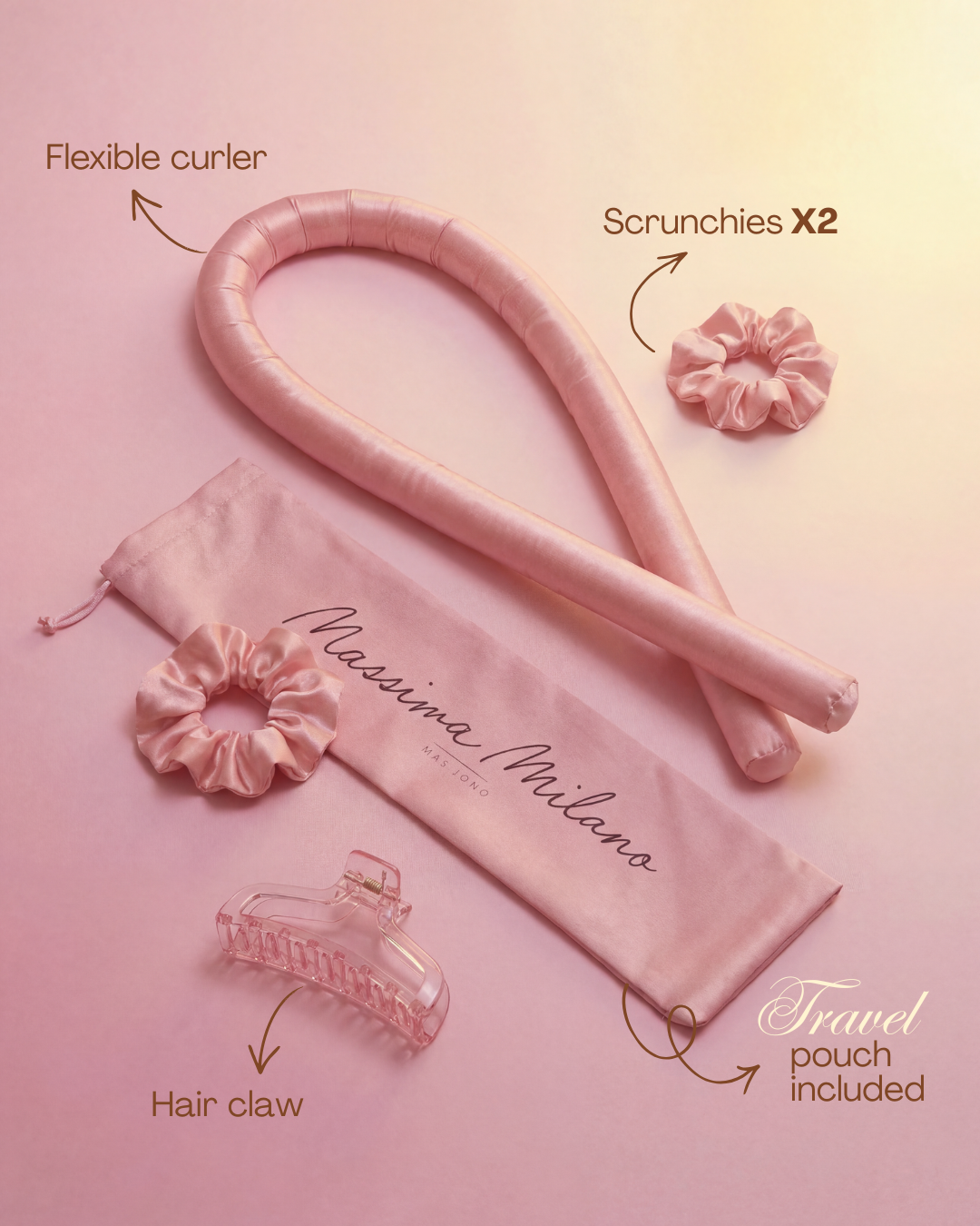 Heatless curl set- 4-piece heatless curls kit