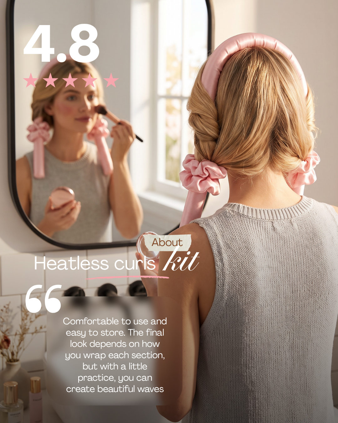 Heatless curl set- 4-piece heatless curls kit